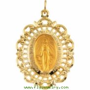 14K Yellow Gold Miraculous Medal