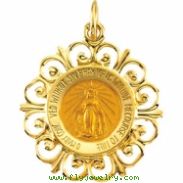 14K Yellow Gold Miraculous Medal