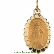 14K Yellow Gold Miraculous Medal