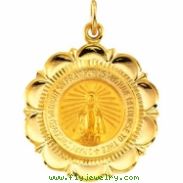 14K Yellow Gold Miraculous Medal