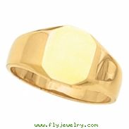 14K Yellow Gold Octagon Signet Ring