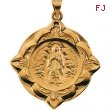 14K Yellow Gold Our Lady Of Lourdes Medal