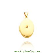 14K Yellow Gold Oval-Shaped Diamond Locket