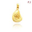 14K Yellow Gold Oyster Shell Pendant
