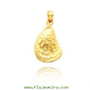 14K Yellow Gold Oyster Shell Pendant