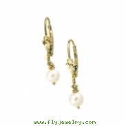 14K Yellow Gold Pair 05.50 - Lever Back Earring With White Pearl