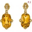 14K Yellow Gold Pair .06 Genuine Citrine And Diamond Earrings  Diamond quality AA (I1 clarity G-I co