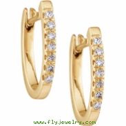 14K Yellow Gold Pair Diamond Earring