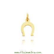 14K Yellow Gold Plain Horseshoe Charm