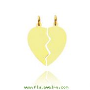 14K Yellow Gold Polished Break-Apart Heart Charm