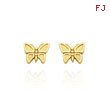 14K Yellow Gold Polished Butterfly Post Earrings