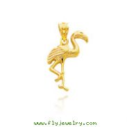 14K Yellow Gold Polished Flamingo Pendant