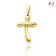 14K Yellow Gold Polished Free Form Cross Pendant