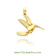14K Yellow Gold Polished Hummingbird Pendant