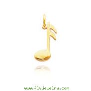 14K Yellow Gold Polished Musical Note Charm