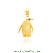 14K Yellow Gold Polished Penguin Pendant