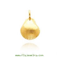 14K Yellow Gold Polished Shell Pendant