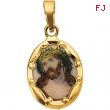 14K Yellow Gold Porcelain Ecce Homo Pendant