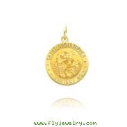 14K Yellow Gold Reversible US Army Saint Christopher Medal