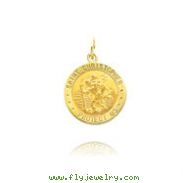 14K Yellow Gold Reversible US Coast Guard Saint Christopher Medal
