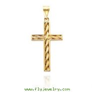 14K Yellow Gold Rope Cross Pendant