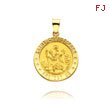 14K Yellow Gold Round Saint Christopher Medal