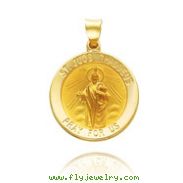 14K Yellow Gold Round Saint Jude Thaddeus Medal