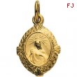 14K Yellow Gold Sacred Heart Of Jesus Medal