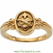 14K Yellow Gold Sacred Heart Ring