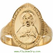 14K Yellow Gold Sacred Heart Ring