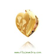 14K Yellow Gold Satin & Polished Heart-Shaped Locket