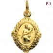 14K Yellow Gold Scapular Medal