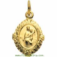 14K Yellow Gold Scapular Medal