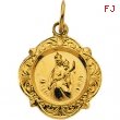 14K Yellow Gold Scapular Medal