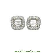 14K Yellow Gold Semi-Mount Diamond Earrings