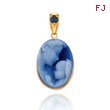 14K Yellow Gold September Mother Agate Cameo Pendant