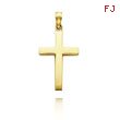 14K Yellow Gold Simple Polished Flat Cross Pendant