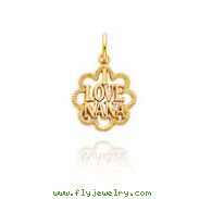 14K Yellow Gold Small "I Love Nana" Charm