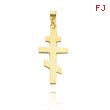 14K Yellow Gold Small Eastern Orthodox Cross Pendant