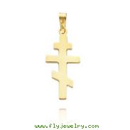 14K Yellow Gold Small Eastern Orthodox Cross Pendant