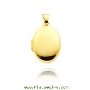 14K Yellow Gold Small Oval-Shaped Plain Polished Locket
