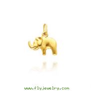 14K Yellow Gold Small Puffed Elephant Charm