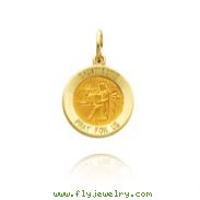 14K Yellow Gold Small Saint Luke Medal