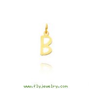 14K Yellow Gold Small Slanted Block Initial "B" Pendant
