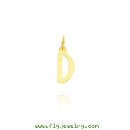 14K Yellow Gold Small Slanted Block Initial "D" Charm