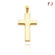 14K Yellow Gold Smooth Large Cross Pendant