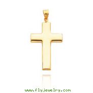 14K Yellow Gold Smooth Large Cross Pendant