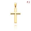 14K Yellow Gold Smooth Medium Cross Pendant