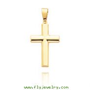 14K Yellow Gold Smooth Medium Cross Pendant