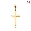 14K Yellow Gold Smooth Polished Cross Charm